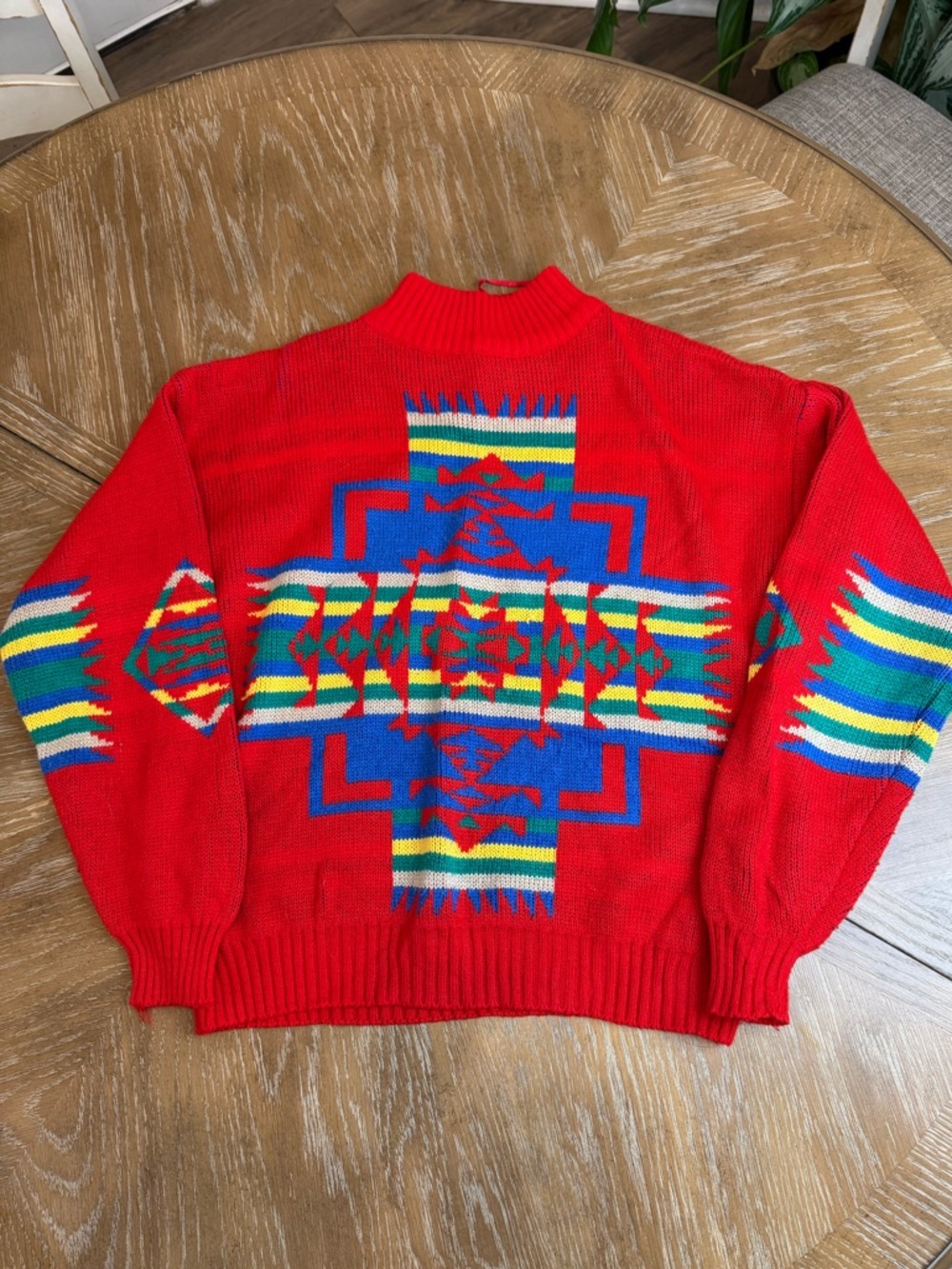 Vintage Rainbow Ridge Geometric Aztec Pattern Sweater